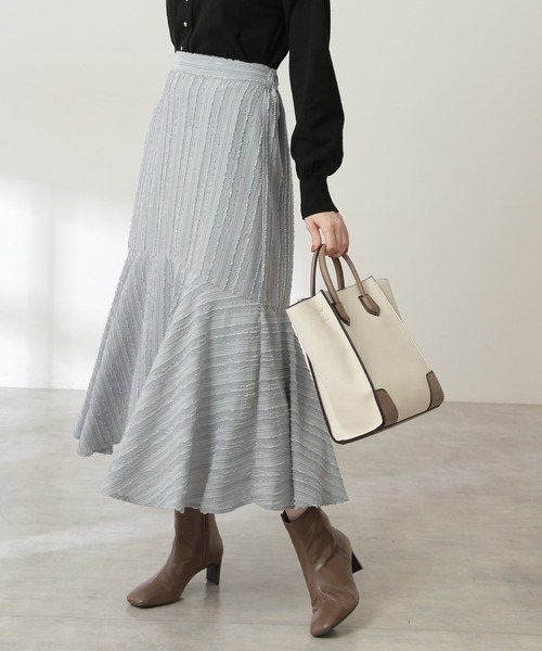 N.(N. Natural Beauty Basic)(エヌエヌナチュラルビューティーベーシック)の「◆フレアヘムロングスカート(スカート・レディース・オフホワイト/ブルー/オレンジ・MEDIUM)」の7枚目の写真