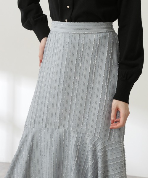 N.(N. Natural Beauty Basic)(エヌエヌナチュラルビューティーベーシック)の「◆フレアヘムロングスカート(スカート・レディース・オフホワイト/ブルー/オレンジ・MEDIUM)」の8枚目の写真