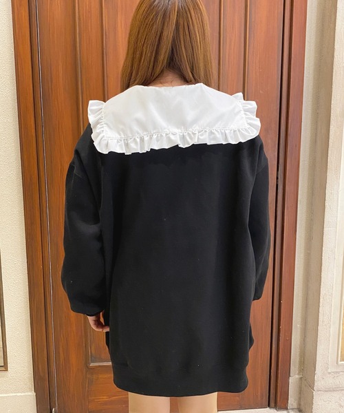 apres jour（アプレジュール）の「くま刺繍スウェットワンピース【ZOZOTOWN限定アイテム】（ワンピース・レディース・ライトベージュ/アイボリー/ブラック/スモークピンク・フリー/X-LARGE）」の19枚目の写真
