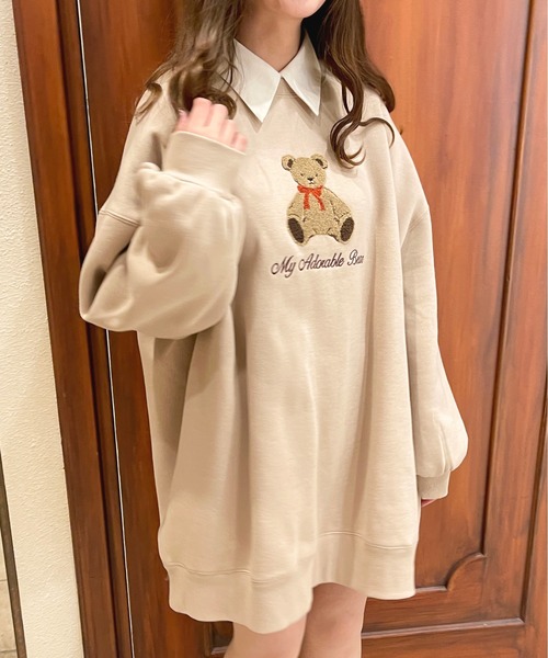 アシシュ　asish スウェットワンピース さがら刺しゅう入裾フレアスウェットワンピース 通販【ニッセン】