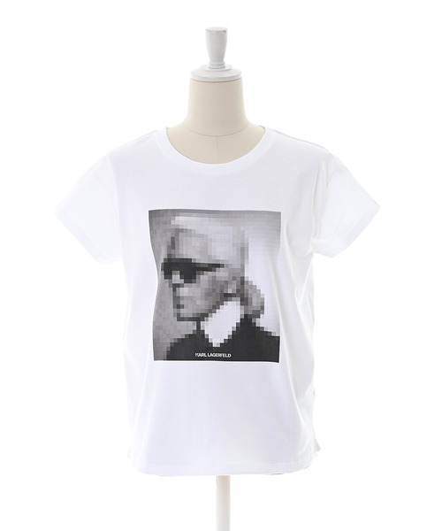 KARL LAGERFELD(カールラガーフェルド)の「【KARL Lagerfeld KIDS】ブロックノイズプリントTシャツ(Tシャツ/カットソー・レディース・ホワイト・12Y)」の1枚目の写真