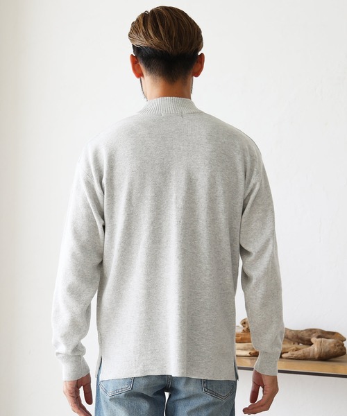 roshell（ロシェル）の「ミラノリブモックネックニット セーター（手洗いOK）（ニット/セーター・メンズ・ホワイト/モカ/グレー/ブラック/ネイビー・SMALL/LARGE/X-LARGE/MEDIUM）」の8枚目の写真