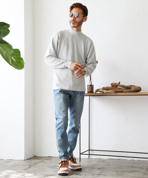 roshell（ロシェル）の「ミラノリブモックネックニット セーター（手洗いOK）（ニット/セーター・メンズ・ホワイト/モカ/グレー/ブラック/ネイビー・SMALL/LARGE/X-LARGE/MEDIUM）」の17枚目の写真