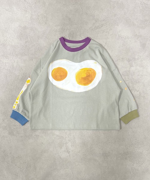 HOGAN RANCH WEAR（ホーガンランチウエア）の「ソデリブビッグロンT（H-6879/90～140cm）（Tシャツ/カットソー・キッズ・グレー/サンドベージュ/オフホワイト・90/100/110/120/130/140）」の3枚目の写真