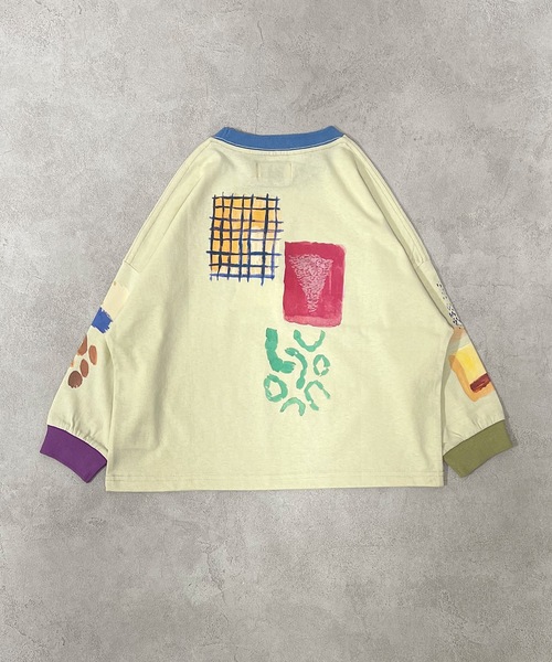 HOGAN RANCH WEAR（ホーガンランチウエア）の「ソデリブビッグロンT（H-6879/90～140cm）（Tシャツ/カットソー・キッズ・グレー/サンドベージュ/オフホワイト・90/100/110/120/130/140）」の6枚目の写真