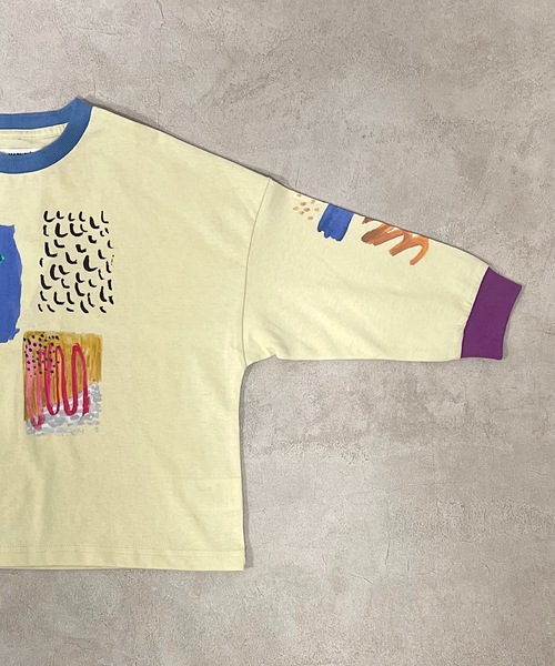 HOGAN RANCH WEAR（ホーガンランチウエア）の「ソデリブビッグロンT（H-6879/90～140cm）（Tシャツ/カットソー・キッズ・グレー/サンドベージュ/オフホワイト・90/100/110/120/130/140）」の9枚目の写真