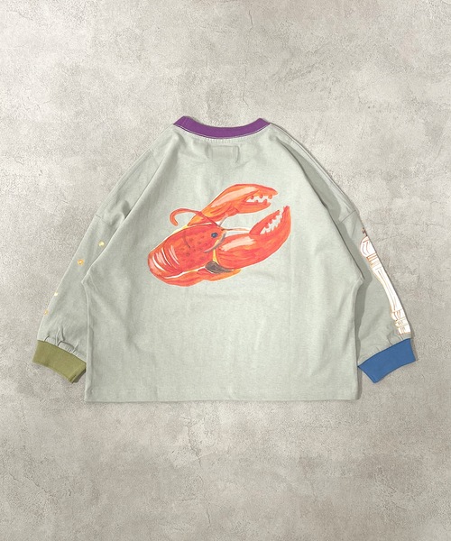 HOGAN RANCH WEAR（ホーガンランチウエア）の「ソデリブビッグロンT（H-6879/90～140cm）（Tシャツ/カットソー・キッズ・グレー/サンドベージュ/オフホワイト・90/100/110/120/130/140）」の5枚目の写真