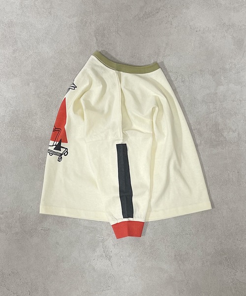 HOGAN RANCH WEAR（ホーガンランチウエア）の「ソデリブビッグロンT（H-6879/90～140cm）（Tシャツ/カットソー・キッズ・グレー/サンドベージュ/オフホワイト・90/100/110/120/130/140）」の11枚目の写真