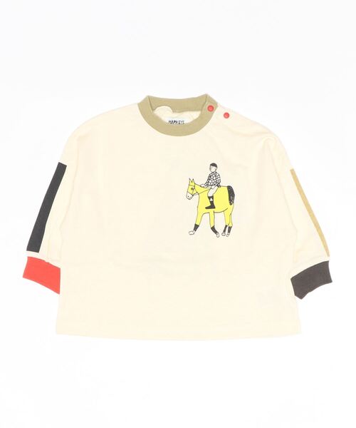 HOGAN RANCH WEAR（ホーガンランチウエア）の「ソデリブビッグロンT（H-6879/90～140cm）（Tシャツ/カットソー・キッズ・グレー/サンドベージュ/オフホワイト・90/100/110/120/130/140）」の16枚目の写真