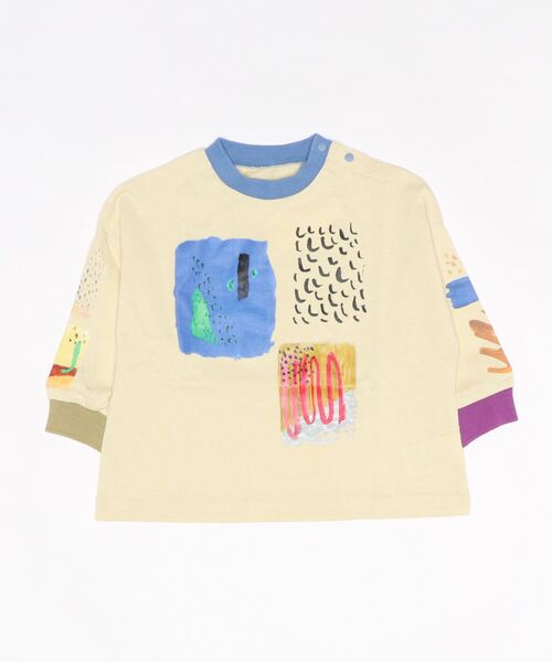 HOGAN RANCH WEAR（ホーガンランチウエア）の「ソデリブビッグロンT（H-6879/90～140cm）（Tシャツ/カットソー・キッズ・グレー/サンドベージュ/オフホワイト・90/100/110/120/130/140）」の20枚目の写真