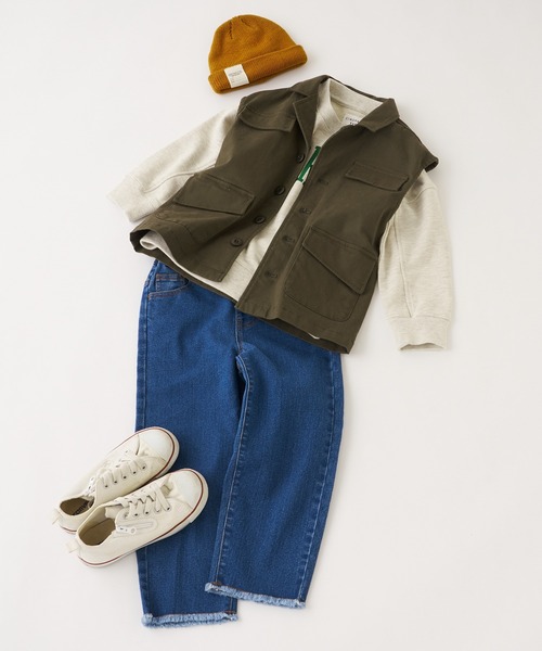 CIAOPANIC TYPY（チャオパニックティピー）の「■【KIDS】ミリタリーツイルベスト（ベスト・キッズ・チャコールグレー/カーキ・SMALL/MEDIUM/LARGE/X-LARGE/XX-LARGE）」の6枚目の写真