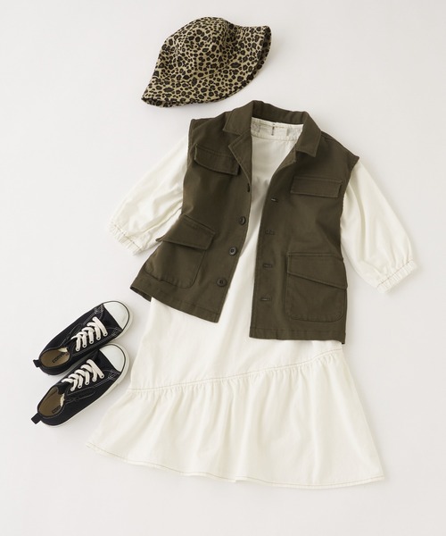 CIAOPANIC TYPY（チャオパニックティピー）の「■【KIDS】ミリタリーツイルベスト（ベスト・キッズ・チャコールグレー/カーキ・SMALL/MEDIUM/LARGE/X-LARGE/XX-LARGE）」の7枚目の写真