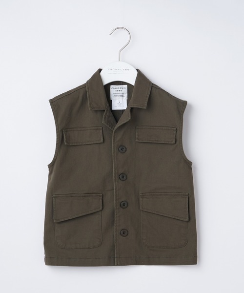 CIAOPANIC TYPY（チャオパニックティピー）の「■【KIDS】ミリタリーツイルベスト（ベスト・キッズ・チャコールグレー/カーキ・SMALL/MEDIUM/LARGE/X-LARGE/XX-LARGE）」の5枚目の写真
