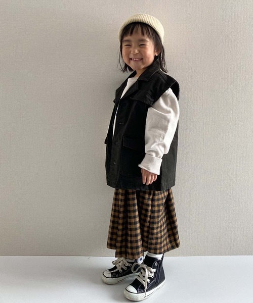 CIAOPANIC TYPY（チャオパニックティピー）の「■【KIDS】ミリタリーツイルベスト（ベスト・キッズ・チャコールグレー/カーキ・SMALL/MEDIUM/LARGE/X-LARGE/XX-LARGE）」の14枚目の写真