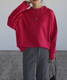 スウェットライクニットプルオーバー