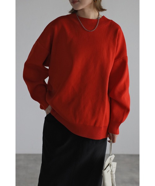 Bonjour Sagan（ボンジュールサガン）の「スウェットライクニットプルオーバー（ニット/セーター・レディース・アイボリー/グリーン/ブルー/オレンジ/グレー/ピンク/ライトグレー/レッド系その他/イエロー・FREE）」の9枚目の写真