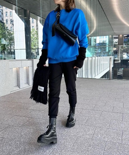 Bonjour Sagan（ボンジュールサガン）の「スウェットライクニットプルオーバー（ニット/セーター・レディース・アイボリー/グリーン/ブルー/オレンジ/グレー/ピンク/ライトグレー/レッド系その他/イエロー・FREE）」の17枚目の写真