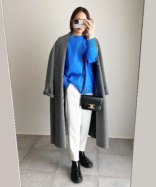 Bonjour Sagan（ボンジュールサガン）の「スウェットライクニットプルオーバー（ニット/セーター・レディース・アイボリー/グリーン/ブルー/オレンジ/グレー/ピンク/ライトグレー/レッド系その他/イエロー・FREE）」の21枚目の写真