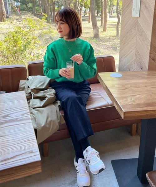 Bonjour Sagan（ボンジュールサガン）の「スウェットライクニットプルオーバー（ニット/セーター・レディース・アイボリー/グリーン/ブルー/オレンジ/グレー/ピンク/ライトグレー/レッド系その他/イエロー・FREE）」の11枚目の写真