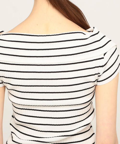 TOMORROWLAND (トゥモローランド)の「コットンアセテート オフショルダープルオーバー(ニット/セーター・レディース・ブラック/ホワイト系その他・S)」の5枚目の写真