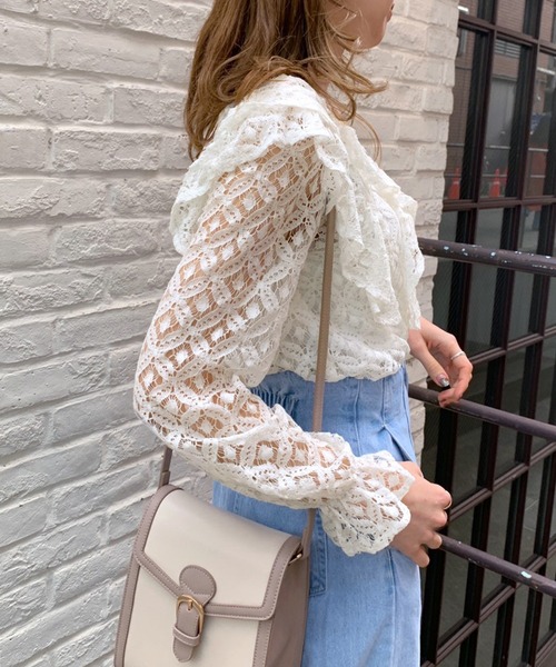 OLIVE des OLIVE（オリーブデオリーブ）の「たくさんフリルブラウス（シャツ/ブラウス・レディース・ホワイト/ブラック/オフホワイト・FREE）」の8枚目の写真