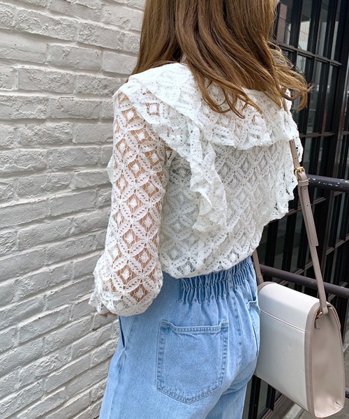 OLIVE des OLIVE（オリーブデオリーブ）の「たくさんフリルブラウス（シャツ/ブラウス・レディース・ホワイト/ブラック/オフホワイト・FREE）」の9枚目の写真