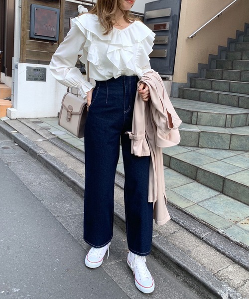 OLIVE des OLIVE（オリーブデオリーブ）の「たくさんフリルブラウス（シャツ/ブラウス・レディース・ホワイト/ブラック/オフホワイト・FREE）」の12枚目の写真