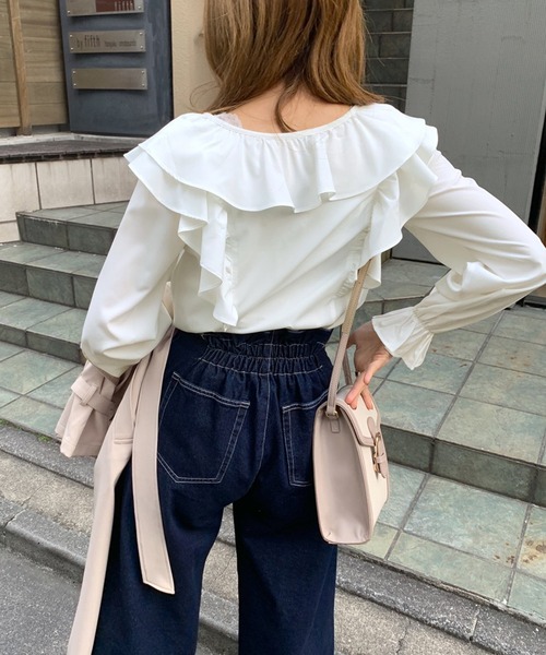 OLIVE des OLIVE（オリーブデオリーブ）の「たくさんフリルブラウス（シャツ/ブラウス・レディース・ホワイト/ブラック/オフホワイト・FREE）」の16枚目の写真