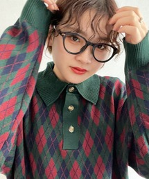 アソート柄ニットポロシャツ