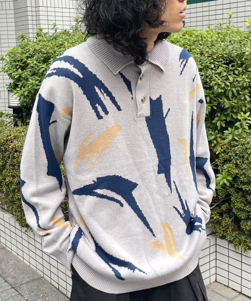 CPCM（シーピーシーエム）の「アソート柄ニットポロシャツ（ポロシャツ・メンズ・ネイビー/オフホワイト/グリーン・MEDIUM/LARGE）」の21枚目の写真