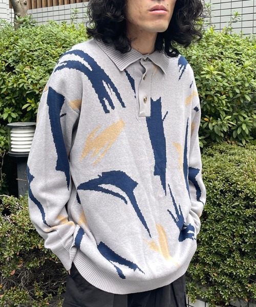 CPCM（シーピーシーエム）の「アソート柄ニットポロシャツ（ポロシャツ・メンズ・ネイビー/オフホワイト/グリーン・MEDIUM/LARGE）」の18枚目の写真