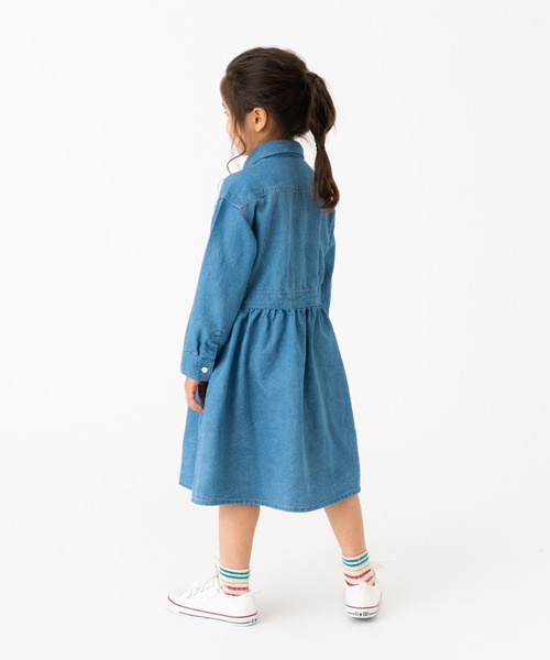 RUGGEDWORKS（ラゲッドワークス）の「《お揃い》ライトオンスデニムシャツワンピース（シャツワンピース・キッズ・サックスブルー/ブルー・S/M/L/XL/XS）」の8枚目の写真