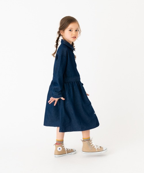 RUGGEDWORKS（ラゲッドワークス）の「《お揃い》ライトオンスデニムシャツワンピース（シャツワンピース・キッズ・サックスブルー/ブルー・S/M/L/XL/XS）」の9枚目の写真