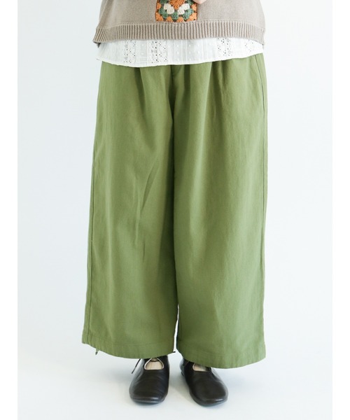 Samansa Mos2（サマンサ モスモス）の「ツイル裾ドロストパンツ（その他パンツ・レディース・ベージュ/オフホワイト/カーキ/チャコール・ﾌﾘ-）」の4枚目の写真