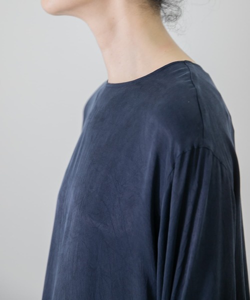 かぐれ（カグレ）の「キュプラレーヨンロングカフスワンピース（ワンピース・レディース・ブラック/ネイビー・FREE）」の3枚目の写真
