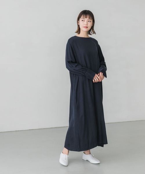 かぐれ（カグレ）の「キュプラレーヨンロングカフスワンピース（ワンピース・レディース・ブラック/ネイビー・FREE）」の17枚目の写真