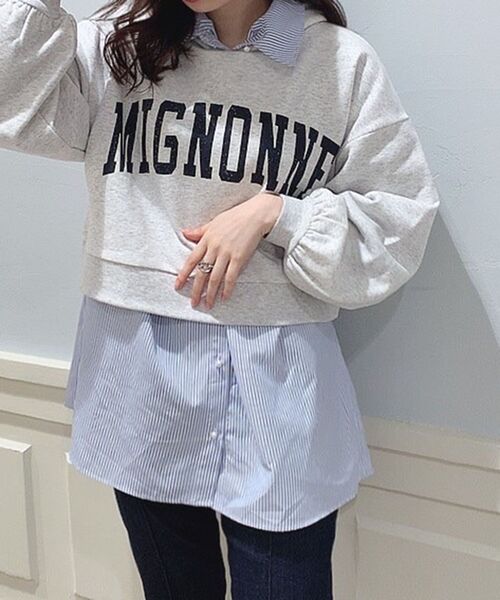 MAJESTIC LEGON（マジェスティックレゴン）の「カレッジライクロゴフーディ（パーカー・レディース・アイボリー/グリーン/ネイビー/グレー・MEDIUM）」の14枚目の写真