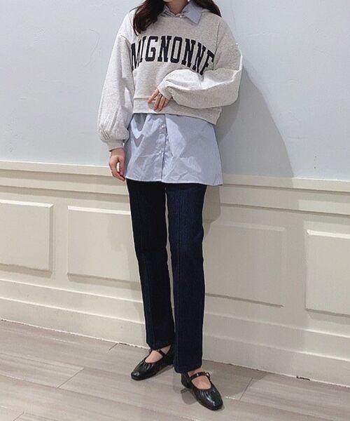 MAJESTIC LEGON（マジェスティックレゴン）の「カレッジライクロゴフーディ（パーカー・レディース・アイボリー/グリーン/ネイビー/グレー・MEDIUM）」の8枚目の写真