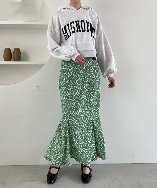 MAJESTIC LEGON（マジェスティックレゴン）の「カレッジライクロゴフーディ（パーカー・レディース・アイボリー/グリーン/ネイビー/グレー・MEDIUM）」の17枚目の写真