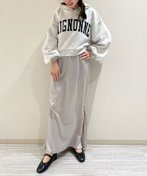 MAJESTIC LEGON（マジェスティックレゴン）の「カレッジライクロゴフーディ（パーカー・レディース・アイボリー/グリーン/ネイビー/グレー・MEDIUM）」の15枚目の写真