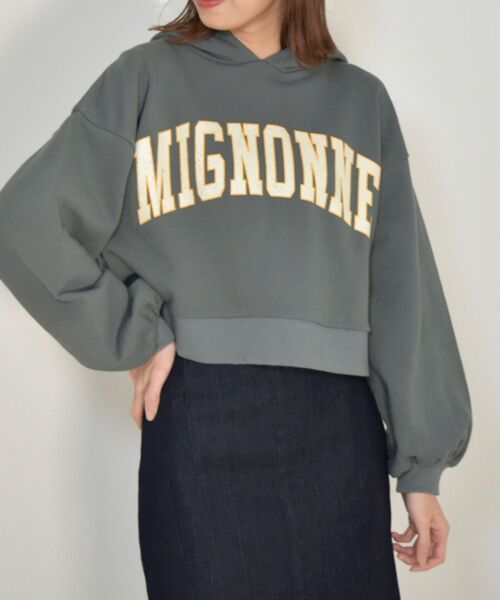 MAJESTIC LEGON（マジェスティックレゴン）の「カレッジライクロゴフーディ（パーカー・レディース・アイボリー/グリーン/ネイビー/グレー・MEDIUM）」の13枚目の写真