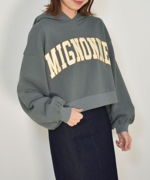 MAJESTIC LEGON（マジェスティックレゴン）の「カレッジライクロゴフーディ（パーカー・レディース・アイボリー/グリーン/ネイビー/グレー・MEDIUM）」の19枚目の写真