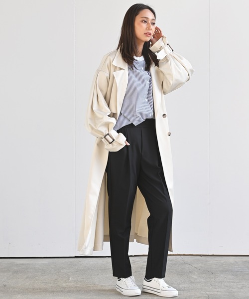 rps（アールピーエス）の「ボリューム袖トレンチコート（トレンチコート・レディース・ベージュ/イエロー/アイボリー・M）」の4枚目の写真