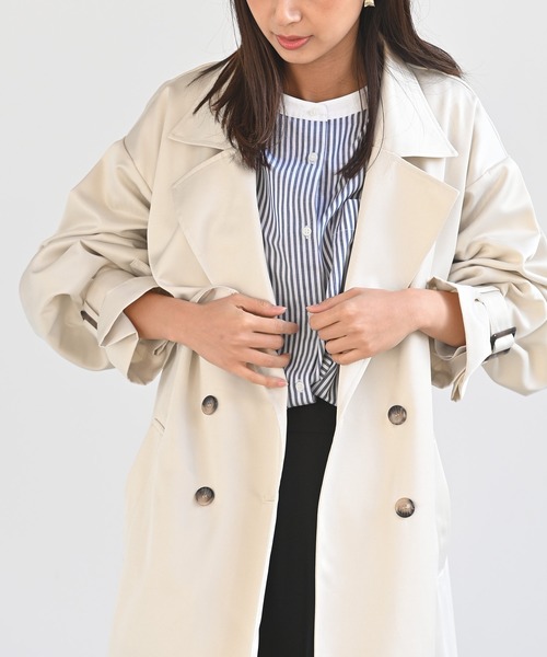 rps（アールピーエス）の「ボリューム袖トレンチコート（トレンチコート・レディース・ベージュ/イエロー/アイボリー・M）」の8枚目の写真