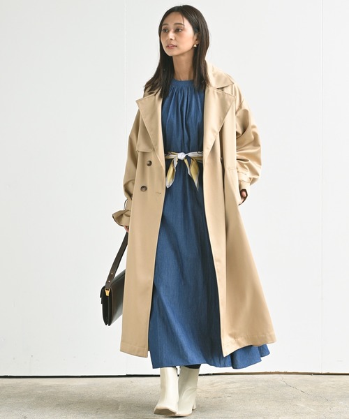 rps（アールピーエス）の「ボリューム袖トレンチコート（トレンチコート・レディース・ベージュ/イエロー/アイボリー・M）」の12枚目の写真