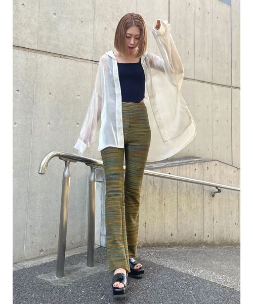 EMODA（エモダ）の「ミニマルフィットニット（タンクトップ・レディース・ホワイト/ブラック/オレンジ/グリーン・FREE）」の7枚目の写真