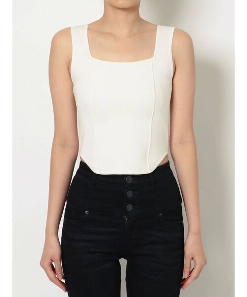 EMODA（エモダ）の「ミニマルフィットニット（タンクトップ・レディース・ホワイト/ブラック/オレンジ/グリーン・FREE）」の10枚目の写真