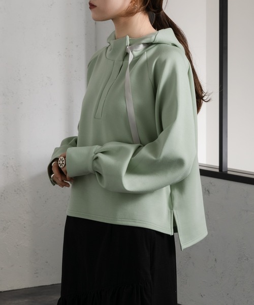 Ezick（エジック）の「ダンボールプルパーカー（パーカー・レディース・ホワイト/ブラック/ミント・FREE）」の3枚目の写真