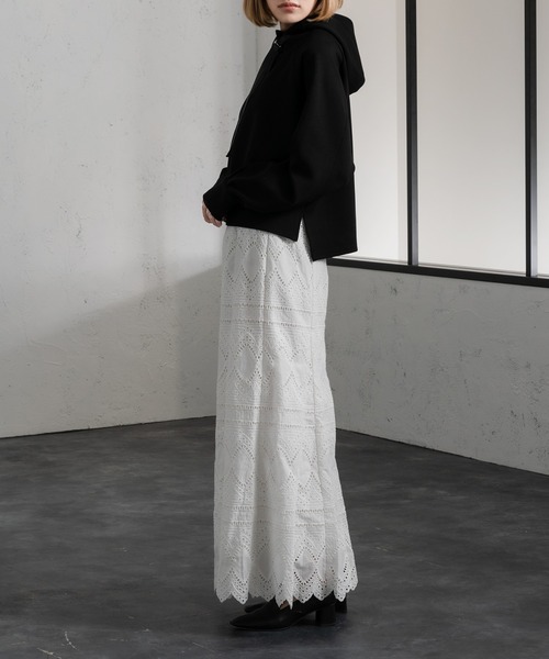 Ezick（エジック）の「ダンボールプルパーカー（パーカー・レディース・ホワイト/ブラック/ミント・FREE）」の10枚目の写真