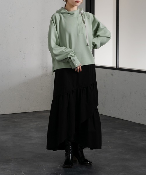 Ezick（エジック）の「ダンボールプルパーカー（パーカー・レディース・ホワイト/ブラック/ミント・FREE）」の14枚目の写真